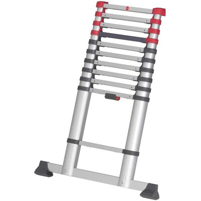 Hailo - Height Adjustable Portable Compact Aluminum Telescoping Ladder, Red/Black - Red, Black Hailo - Height Adjustable Portable Compact Aluminum Telescoping Ladder, Red/Black - Red, Black