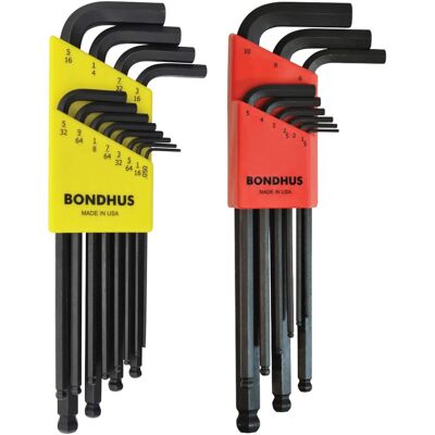 Bondhus - 20196 Set 21 Ball End L-Wrench IN/MM 2 Pack; 1.5-10MM and .050-5/16" Bondhus - 20196 Set 21 Ball End L-Wrench IN/MM 2 Pack; 1.5-10MM and .050-5/16"