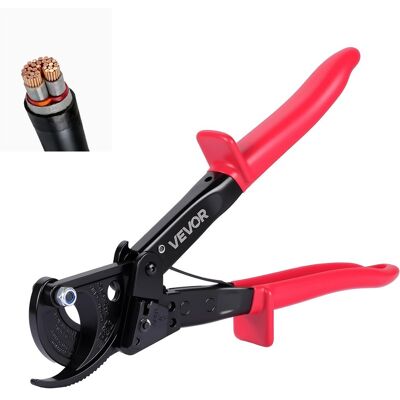 VEVOR - Ratcheting Cable Cutter, Spring Steel Blades with PVC-Coated Handles, Quick-Release Button, Heavy Duty Ratchet Cable - Black + Red (Handle Cover) VEVOR - Ratcheting Cable Cutter, Spring Steel Blades with PVC-Coated Handles, Quick-Release Button, Heavy Duty Ratchet Cable - Black + Red (Handle Cover)