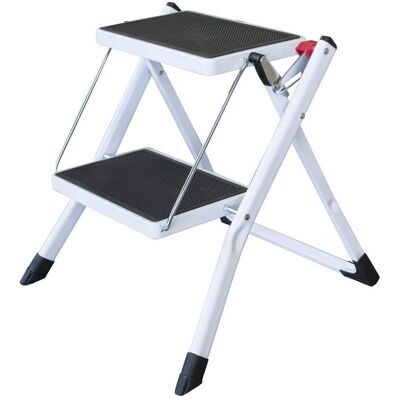 AmeriHome - Two Step Mini Step Ladder - White Black AmeriHome - Two Step Mini Step Ladder - White Black