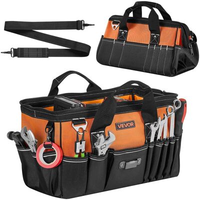 VEVOR - Tool Bag, 15.7 Inch, 33-Pocket Portable Tool Box Organizer Storage, Toolbox with Soft Handle, Large Zipper - Black;Orange VEVOR - Tool Bag, 15.7 Inch, 33-Pocket Portable Tool Box Organizer Storage, Toolbox with Soft Handle, Large Zipper - Black;Orange