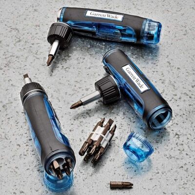 Kings County Tools - 3-Position Ratcheting Screwdriver Set with Magnetic Bit Holder, T-Handle & Right Angle Driver, 13 Bits Kings County Tools - 3-Position Ratcheting Screwdriver Set with Magnetic Bit Holder, T-Handle & Right Angle Driver, 13 Bits