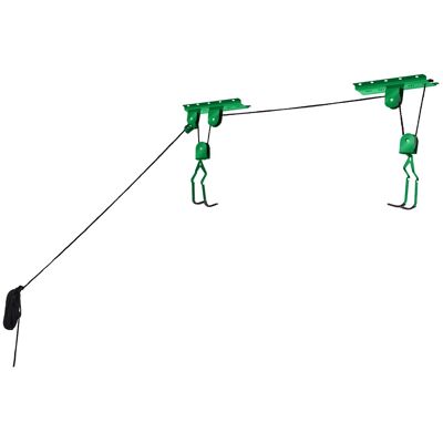 RAD Sportz - 2 Bike Hoists with 100lb Capacity - Neon Green and Black RAD Sportz - 2 Bike Hoists with 100lb Capacity - Neon Green and Black