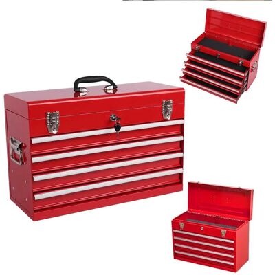 Boyel Living - Heavy Duty Metal Tool Box, 21-inch, Portable Metal Tool Box with 4 Drawers Boyel Living - Heavy Duty Metal Tool Box, 21-inch, Portable Metal Tool Box with 4 Drawers