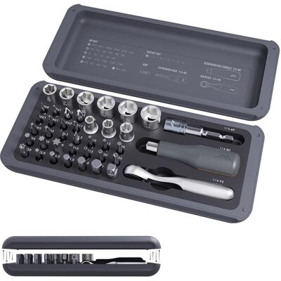 Topteng - 41-Piece Magnetic Ratchet & Screwdriver Set - 72-Tooth, Compact Case for DIY & Pro Repair Topteng - 41-Piece Magnetic Ratchet & Screwdriver Set - 72-Tooth, Compact Case for DIY & Pro Repair