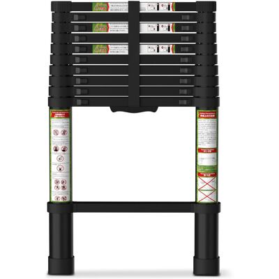 Brick Attic - 10.5FT Aluminum Telescoping Ladder with Non-Slip Feet, Portable Extension Ladder for Outdoor Working, 330lb Capacity - Black Brick Attic - 10.5FT Aluminum Telescoping Ladder with Non-Slip Feet, Portable Extension Ladder for Outdoor Working, 330lb Capacity - Black