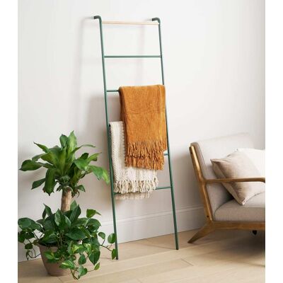 Yamazaki Home - Leaning Storage Ladder (63" H) - Steel - Forest Green Yamazaki Home - Leaning Storage Ladder (63" H) - Steel - Forest Green