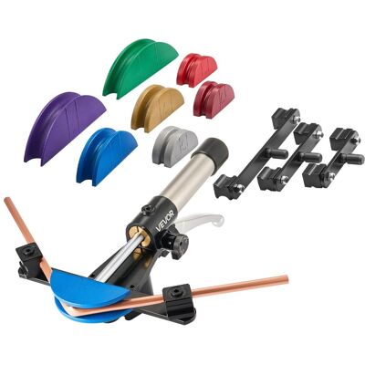 VEVOR - Hydraulic Tubing Bender Kit, 1/4 to 7/8 Inch, Copper Tube Pipe Bender, HVAC Bending Tool Set, 90° Bend,with 7 Color Dies - Black VEVOR - Hydraulic Tubing Bender Kit, 1/4 to 7/8 Inch, Copper Tube Pipe Bender, HVAC Bending Tool Set, 90° Bend,with 7 Color Dies - Black