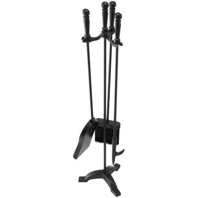 VEVOR - Fireplace Tool Set, 4 PCS Fire Tool Set and Holder with Three-Prong Stand, Ash Shovel, Brush, Fire Place Poker - Black VEVOR - Fireplace Tool Set, 4 PCS Fire Tool Set and Holder with Three-Prong Stand, Ash Shovel, Brush, Fire Place Poker - Black