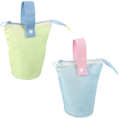 Unique Bargains - 2pcs Telescopic Standing Pen Pouch w/ Handle, Foldable Pencil Holder for Home Office - Yellow/Light Blue Unique Bargains - 2pcs Telescopic Standing Pen Pouch w/ Handle, Foldable Pencil Holder for Home Office - Yellow/Light Blue