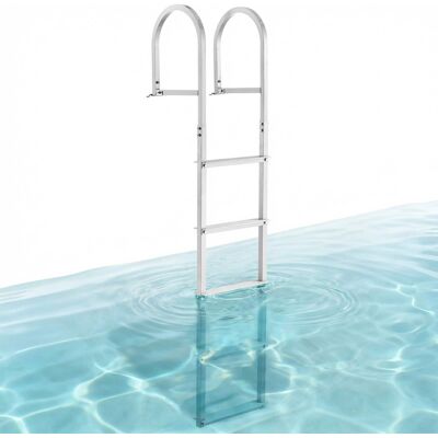VEVOR - Dock Ladder, Removable 5 Steps, 500 lbs Load Capacity, Aluminum Alloy Pontoon Boat Ladder with 3.1'' Wide Step & Nonslip - Silver VEVOR - Dock Ladder, Removable 5 Steps, 500 lbs Load Capacity, Aluminum Alloy Pontoon Boat Ladder with 3.1'' Wide Step & Nonslip - Silver