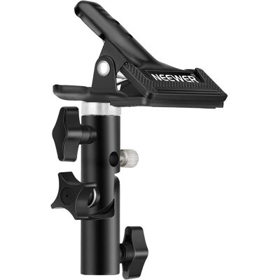 Neewer - Heavy-Duty Metal Clamp Holder - with 5/8" Light Stand Mount for Studio Reflectors & Backdrops - Black Neewer - Heavy-Duty Metal Clamp Holder - with 5/8" Light Stand Mount for Studio Reflectors & Backdrops - Black