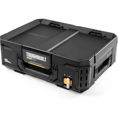 ToughBuilt - StackTech Lockable Tool Box, Durable Plastic Storage Organizer - Black ToughBuilt - StackTech Lockable Tool Box, Durable Plastic Storage Organizer - Black