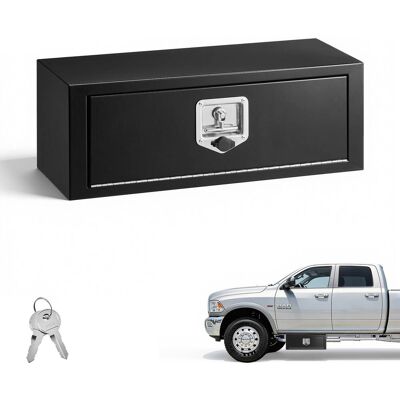 VEVOR - Underbody Truck Tool Box, 27 x 10 x 10 Inch Heavy Duty Steel Trailer Storage Box with Lock & Keys, Waterproof Trailer - Black VEVOR - Underbody Truck Tool Box, 27 x 10 x 10 Inch Heavy Duty Steel Trailer Storage Box with Lock & Keys, Waterproof Trailer - Black