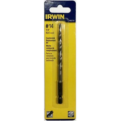 Irwin - #14 X 1/4 D High Speed Steel Countersink Replacement Bit 1 pc Irwin - #14 X 1/4 D High Speed Steel Countersink Replacement Bit 1 pc