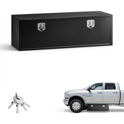 VEVOR - Underbody Truck Tool Box, 60 x 18 x 18 Inch Heavy Duty Steel Trailer Storage Box with Lock & Keys, Waterproof Trailer - Black VEVOR - Underbody Truck Tool Box, 60 x 18 x 18 Inch Heavy Duty Steel Trailer Storage Box with Lock & Keys, Waterproof Trailer - Black