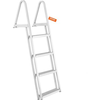 VEVOR - Dock Ladder,Removable 4 Steps,350 lbs Load Capacity,Aluminum Alloy Pontoon Boat Ladder with 4'' Wide Step & Nonslip Mat - Silver VEVOR - Dock Ladder,Removable 4 Steps,350 lbs Load Capacity,Aluminum Alloy Pontoon Boat Ladder with 4'' Wide Step & Nonslip Mat - Silver