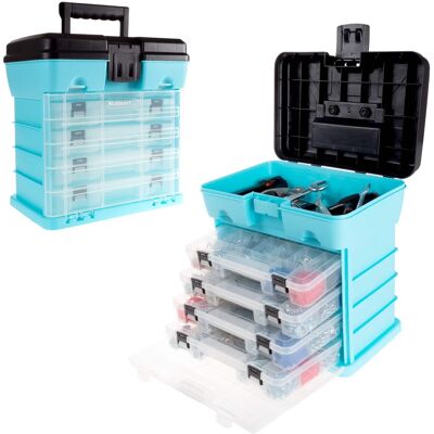 Stalwart - Small Part Organizer Tool Box - Light Blue and Black Stalwart - Small Part Organizer Tool Box - Light Blue and Black