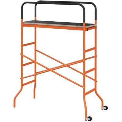 Homcom - Work Platform, Rolling Scaffolding with Wheels - Orange Homcom - Work Platform, Rolling Scaffolding with Wheels - Orange