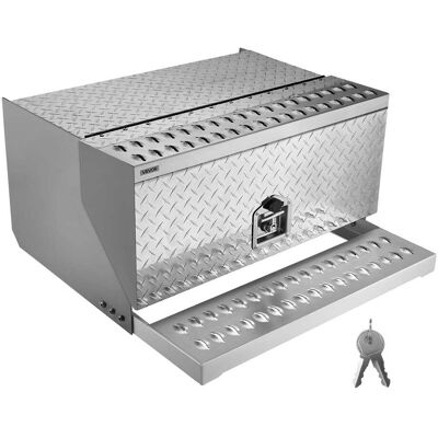 VEVOR - Semi-Truck Step Tool Box, 30" x 29.5" x 15.8" Heavy Duty Aluminum Diamond Plate Toolbox, Waterproof Cab Entry - Silver VEVOR - Semi-Truck Step Tool Box, 30" x 29.5" x 15.8" Heavy Duty Aluminum Diamond Plate Toolbox, Waterproof Cab Entry - Silver