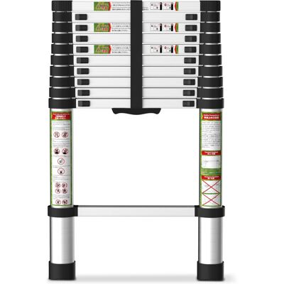 Brick Attic - 10.5FT Aluminum Telescoping Ladder with Non-Slip Feet, Portable Extension Ladder for Outdoor Working, 330lb Capacity - Silver Brick Attic - 10.5FT Aluminum Telescoping Ladder with Non-Slip Feet, Portable Extension Ladder for Outdoor Working, 330lb Capacity - Silver