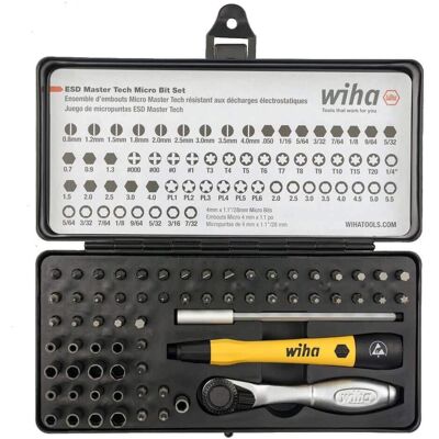 Wiha - 75965 65 Pcs System 4 ESD Safe Master Technician Ratchet and MicroBits Set - Multi Wiha - 75965 65 Pcs System 4 ESD Safe Master Technician Ratchet and MicroBits Set - Multi