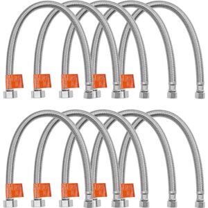 VEVOR Faucet Hose Connector, 16-Inch Length, 3/8 Inch Comp x 1/2 Inch FIP 10-Pack Braided Stainless Steel Faucet Supply Line VEVOR Faucet Hose Connector, 16-Inch Length, 3/8 Inch Comp x 1/2 Inch FIP 10-Pack Braided Stainless Steel Faucet Supply Line