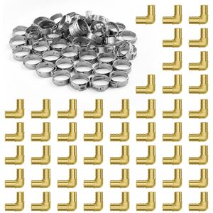 VEVOR - Pipe Fittings, 3/4" 50PCS Brass Pipe Fittings, Clamp-style Elbows Pipe Connector Brass Air Fittings - Brass color VEVOR - Pipe Fittings, 3/4" 50PCS Brass Pipe Fittings, Clamp-style Elbows Pipe Connector Brass Air Fittings - Brass color