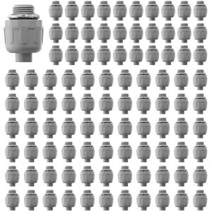 VEVOR - 1/2 inch Liquid Tight Connector, 100 Packs, Non-Metallic Electrical Conduit Fitting, Flame-Retardant PA6 Nylon Flexible - Gray VEVOR - 1/2 inch Liquid Tight Connector, 100 Packs, Non-Metallic Electrical Conduit Fitting, Flame-Retardant PA6 Nylon Flexible - Gray