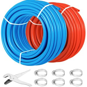VEVOR - Oxygen-Barrier PEX Tubing 300Ft Red + 300Ft Blue 1/2 Inch Radiant Floor PEX Pipe Radiant Heat Floor Heating Plumbing - Red & Blue VEVOR - Oxygen-Barrier PEX Tubing 300Ft Red + 300Ft Blue 1/2 Inch Radiant Floor PEX Pipe Radiant Heat Floor Heating Plumbing - Red & Blue