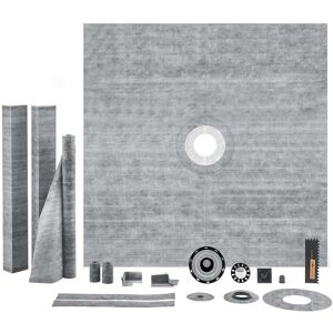 VEVOR - Shower Curb Kit, 72"x72" Shower Pan Kit with 2" PVC Central Flange, 4" Stainless Steel Grate - Gray VEVOR - Shower Curb Kit, 72"x72" Shower Pan Kit with 2" PVC Central Flange, 4" Stainless Steel Grate - Gray