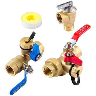 VEVOR - Water Heater Kit, 3/4 Inch Tankless Water Heater Service Valve Kit with 2PCS 3/4″ NPT to 3/4″ NPT Isolation Valves - Copper VEVOR - Water Heater Kit, 3/4 Inch Tankless Water Heater Service Valve Kit with 2PCS 3/4″ NPT to 3/4″ NPT Isolation Valves - Copper