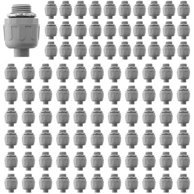 VEVOR - 1/2 inch Liquid Tight Connector, 100 Packs, Non-Metallic Electrical Conduit Fitting, Flame-Retardant PA6 Nylon Flexible - Gray VEVOR - 1/2 inch Liquid Tight Connector, 100 Packs, Non-Metallic Electrical Conduit Fitting, Flame-Retardant PA6 Nylon Flexible - Gray