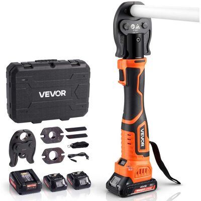 VEVOR - Cordless Mini Press Tool, 18V Electric Pipe Crimping Tool for 1/2", 3/4", 1" PEX Pipe Copper Rings, PEX Press Tool Kit - Black and orange VEVOR - Cordless Mini Press Tool, 18V Electric Pipe Crimping Tool for 1/2", 3/4", 1" PEX Pipe Copper Rings, PEX Press Tool Kit - Black and orange