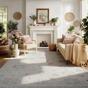 RYHNUYNE - 9x12 Area Rug, Washable Area Rug Non Slip Rugs for Living Room, Soft and Cozy Carpet for Bedroom Dining Room Home - Gray RYHNUYNE - 9x12 Area Rug, Washable Area Rug Non Slip Rugs for Living Room, Soft and Cozy Carpet for Bedroom Dining Room Home - Gray