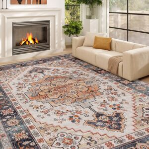 Homcom - Rug 5x7, Machine Washable Rug, Non-Slip Boho Print Pattern Medallion Carpet for Living Room, Bedroom - Tawny brown Homcom - Rug 5x7, Machine Washable Rug, Non-Slip Boho Print Pattern Medallion Carpet for Living Room, Bedroom - Tawny brown