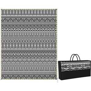Outsunny - Rug Carpet with USB Lights Reversible Patio Rug with Carry Bag for Camping 10' x - Black, White Outsunny - Rug Carpet with USB Lights Reversible Patio Rug with Carry Bag for Camping 10' x - Black, White