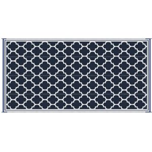 Outsunny - Reversible Outdoor Rug, 9' x 18' Waterproof Plastic Straw Floor Mat, Portable RV Camping Carpet - Dark Blue, White Outsunny - Reversible Outdoor Rug, 9' x 18' Waterproof Plastic Straw Floor Mat, Portable RV Camping Carpet - Dark Blue, White