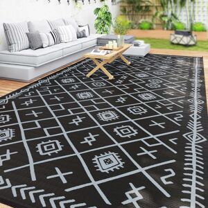 Outsunny - Reversible Outdoor Rug, 9' x 18' Waterproof Plastic Straw Floor Mat, Portable RV Camping Carpet, Large Floor Mat - Black and Gray Rhombus Outsunny - Reversible Outdoor Rug, 9' x 18' Waterproof Plastic Straw Floor Mat, Portable RV Camping Carpet, Large Floor Mat - Black and Gray Rhombus