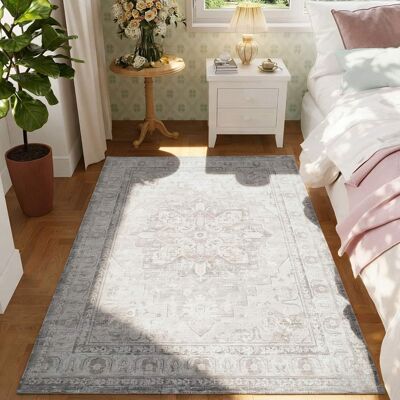 RYHNUYNE - 5x7 Area Rugs Washable Rug,Modern Abstract Soft Non-Slip Rug Carpet for Bedroom Dining Nursery Home Office(Grayish Pink) - gray-pink RYHNUYNE - 5x7 Area Rugs Washable Rug,Modern Abstract Soft Non-Slip Rug Carpet for Bedroom Dining Nursery Home Office(Grayish Pink) - gray-pink
