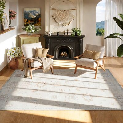 RYHNUYNE - 5x7 Area Rug, Washable Area Rug Non Slip Rugs for Living Room, Soft and Cozy Carpet for Bedroom Dining Room Home - Gray RYHNUYNE - 5x7 Area Rug, Washable Area Rug Non Slip Rugs for Living Room, Soft and Cozy Carpet for Bedroom Dining Room Home - Gray