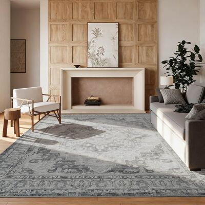 RYHNUYNE - 9x12 Area Rug for Living Room, Washable Soft Thin Rug, No Slip Stain Resistant Carpet for Bedroom Nursery Home( - Gray Blue RYHNUYNE - 9x12 Area Rug for Living Room, Washable Soft Thin Rug, No Slip Stain Resistant Carpet for Bedroom Nursery Home( - Gray Blue