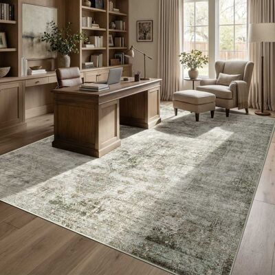KERDOM - Extra Large Living Room Rugs 9x12 ft, Boho Vintage Medallion Bedroom Carpet, Machine Washable & Non Slip Soft Low Pile - Beige KERDOM - Extra Large Living Room Rugs 9x12 ft, Boho Vintage Medallion Bedroom Carpet, Machine Washable & Non Slip Soft Low Pile - Beige