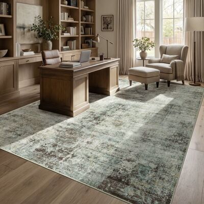 KERDOM - Extra Large Living Room Rugs 9x12 ft, Boho Vintage Medallion Bedroom Carpet, Machine Washable & Non Slip Soft Low Pile - Gray Brown KERDOM - Extra Large Living Room Rugs 9x12 ft, Boho Vintage Medallion Bedroom Carpet, Machine Washable & Non Slip Soft Low Pile - Gray Brown
