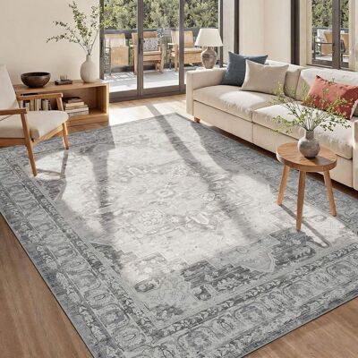 RYHNUYNE - 8x10 Area Rug for Living Room, Washable Soft Thin Rug, No Slip Stain Resistant Carpet for Bedroom Nursery Home( - Gray Blue RYHNUYNE - 8x10 Area Rug for Living Room, Washable Soft Thin Rug, No Slip Stain Resistant Carpet for Bedroom Nursery Home( - Gray Blue