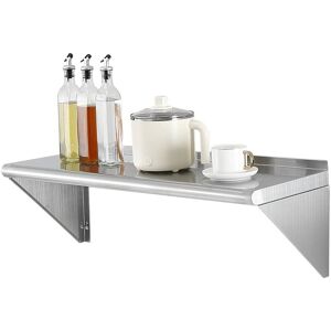 VEVOR - 12" x 36" Stainless Steel Shelf, Wall Mounted Floating Shelving with Brackets, 250 lbs Load Capacity Commercial Shelves - Silver VEVOR - 12" x 36" Stainless Steel Shelf, Wall Mounted Floating Shelving with Brackets, 250 lbs Load Capacity Commercial Shelves - Silver