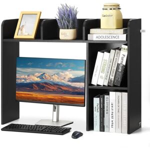 VEVOR - Desktop Bookshelf, 2-Tier Desktop Storage Organizer, 37.2" x 9.5" x 28.9" Office Storage Rack Wood Display Shelf - Black VEVOR - Desktop Bookshelf, 2-Tier Desktop Storage Organizer, 37.2" x 9.5" x 28.9" Office Storage Rack Wood Display Shelf - Black