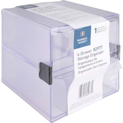 Business Source - 4 drawer Storage Organizer 4 Drawer 6" x 7.25" x 6" Desktop - Clear Business Source - 4 drawer Storage Organizer 4 Drawer 6" x 7.25" x 6" Desktop - Clear
