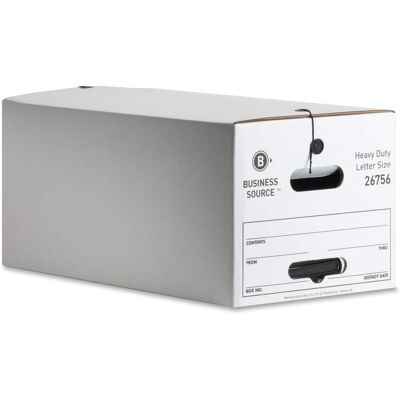 Business Source - Heavy Duty Letter Size Storage Box Medium Stackable White For File Recycled 12 / Carton Business Source - Heavy Duty Letter Size Storage Box Medium Stackable White For File Recycled 12 / Carton