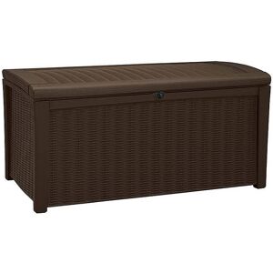 Keter - 110 G Rattan Wicker Style Resin Patio Storage Deck Box Bench - Brown Keter - 110 G Rattan Wicker Style Resin Patio Storage Deck Box Bench - Brown